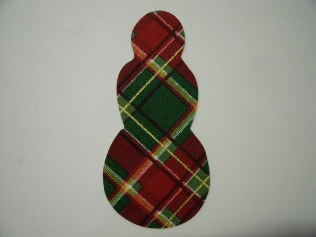 Christmas Snowman Laser Cut Appliques (Size: 5"H, Color: Red & Green Plaid)