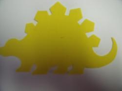 Dinosaur - Stegosaurus Laser Cut Appliques (Size: 6"W, Color: Yellow , Direction: Facing right)