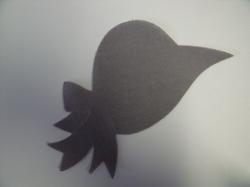 Hat / Sunbonnet Laser Cut Appliques (Size: with FUSIBLE - 6"W, Color: Gray , Direction: Facing right)