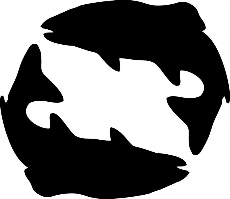 Pisces Silhouette Laser Cut Applique (Size: with FUSIBLE - 9"W)