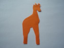 Giraffe Laser Cut Appliques (Size: with FUSIBLE - 5"H, Color: Orange , Direction: Facing right)