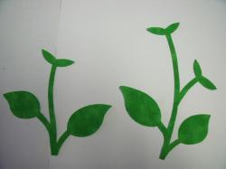 Flower Stem w/Leaf Laser Cut Applique Sets (Size: set, Color: Tonal - Green)