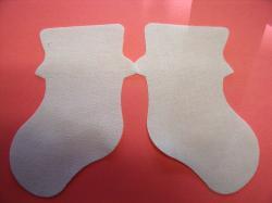 Baby Bootie Pair Laser Cut Appliques (Size: with FUSIBLE - 4"H, Color: White )