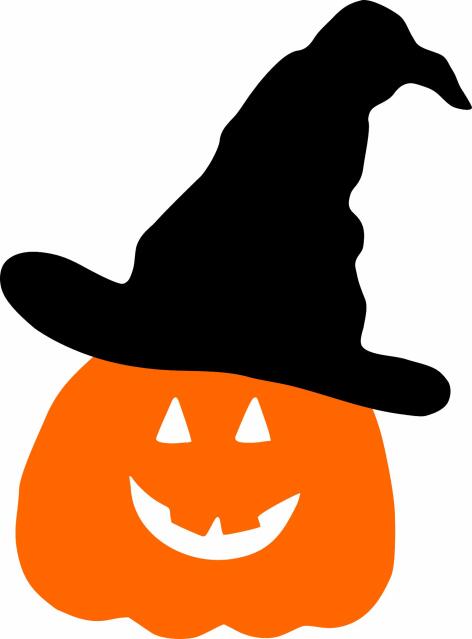 Jack'o'Lantern w/ Witch's Hat Set Laser Cut Appliques (Size: 4"H, Color: Black Hat)