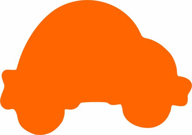 Car Laser Cut Appliques (Size: 5"W - ADD FUSIBLE , Color: Orange )