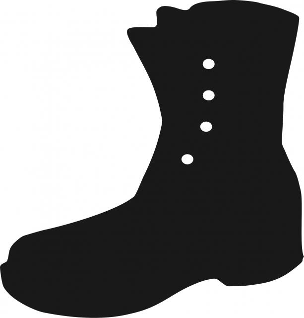 Combat Boot Laser Cut Appliques (Size: with FUSIBLE - 9"H, Direction: facing left)