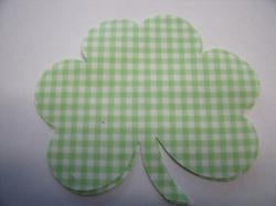 Shamrock Die Cut Appliques (Size: with FUSIBLE - 5"W, Color: Gingham - Green )