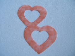 Double Nested Heart Laser Cut Appliques (Size: 6"H, Color: Tonal - Peach )