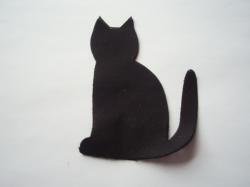 Cat Laser Cut Appliques (Size: 4"H, Color: Black , Direction: Facing left)