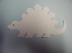 Dinosaur - Stegosaurus Laser Cut Appliques (Size: 5"W, Color: White , Direction: Facing right)
