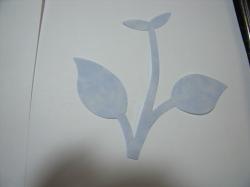 Flower Stem w/Leaf Small Laser Cut Appliques (Size: 4.5"H, Color: Tonal - Pastel Blue)