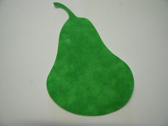 Christmas Pear Laser Cut Appliques (Size: 4"H, Color: Tonal - Green)