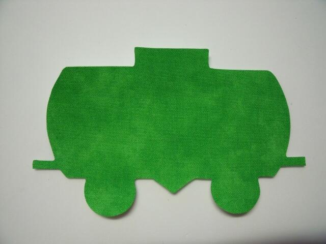 Christmas Train Tank Car Laser Cut Appliques (Size: 4"H, Color: Tonal - Green)