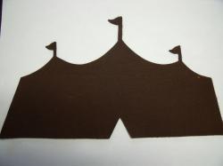 Circus Tent Laser Cut Appliques (Size: \WITH Backing - 10"W, Color: Brown )