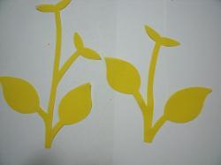 Flower Stem w/Leaf Laser Cut Applique Sets (Size: with FUSIBLE , Color: Yellow )