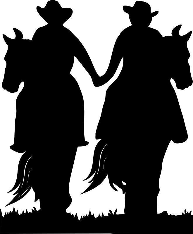 Western Couple #3 Silhouette Laser Cut Appliques (Price: 12"H)