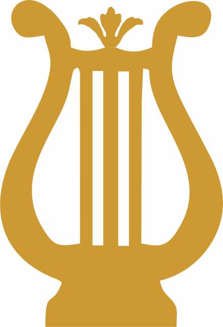 Harp Silhouette Laser Cut Appliques (Size: with FUSIBLE - 9"H, Color: Gold)