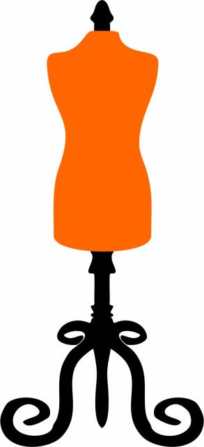 KIT - Dress Mannequin Appliques (Color: Orange, Price: KIT with FUSIBLE)