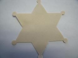 Badge Laser Cut Appliques (Size: 4"H, Color: Tan/Beige)