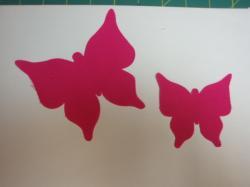 Butterfly Set Laser Cut Appliques (Size: 1 Medium & 1 Extra Large, Color: Hot Pink)