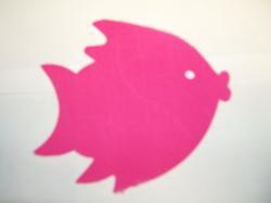 Fish Laser Cut Appliques (Size: 4"W, Color: Hot Pink , Driection: Facing left)
