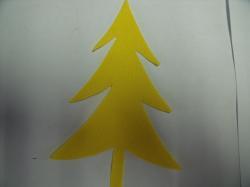 Fir Tree Laser Cut Appliques (Size: 4"H, Color: Yellow )