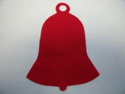 Christmas Bell Laser Cut Appliques (Size: 4"H, Color: Red )