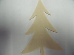Fir Tree Laser Cut Appliques (Size: 5"H, Color: Tan/beige )