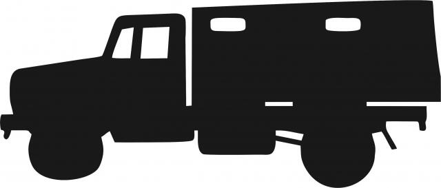 Truck Silhouette Laser Cut Appliques (Size: with FUSIBLE - 8"W, Direction: facing left)