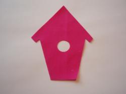 Birdhouse Laser Cut Appliques (Size: 4"H, Color: Hot Pink)