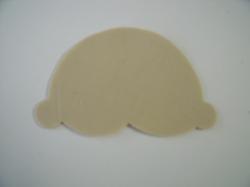 Ice Cream Scoop Laser Cut Appliques (Size: With FUSIBLE- 4"W, Color: Tan/Beige )