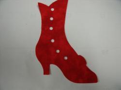 Victorian Boot Laser Cut Appliques (Size: 5"H, Color: Tonal - Red, Direction: Facing left)