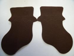 Baby Bootie Pair Laser Cut Appliques (Size: with FUSIBLE - 4"H, Color: Brown )