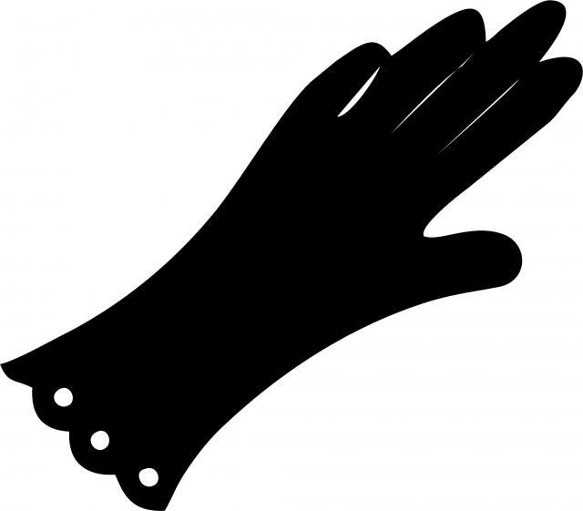 Glove Laser Cut Appliques (Color: Black , Size: with FUSIBLE - 5"H)