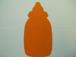 Baby Bottle Laser Cut Appliques (Size: 4"H, Color: Orange )
