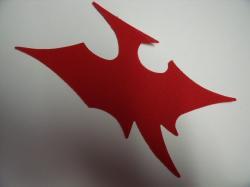 Dinosaur - Pterodactyl Laser Cut Appliques (Size: 5"W, Color: Red , Direction: Facing right)