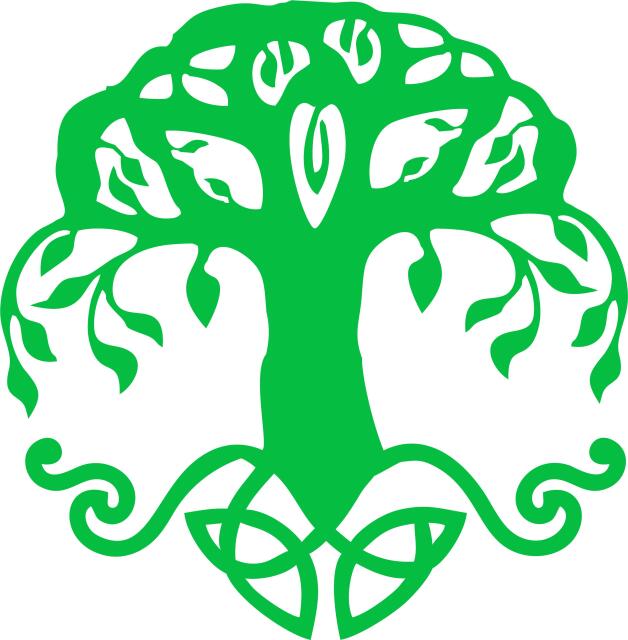 Celtic Tree of Life Silhouette Laser Cut Appliques (Size: 8"W, Color: Green)