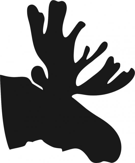 Moose Head One Set of Antlers Laser Cut Appliques (Size: 10"W, Direction: facing right)