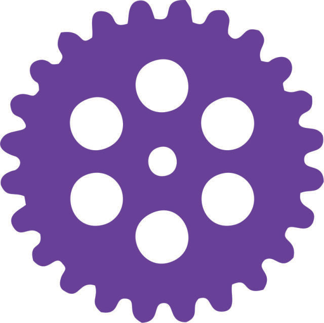 Gear #1 Silhouette Laser Cut Appliques (Color: Purple, Size: 8")