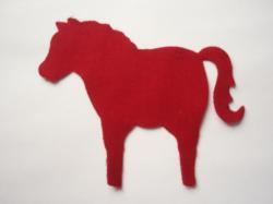 Horse Laser Cut Appliques (Size: 6"H, Color: Red , Direction: Facing left)