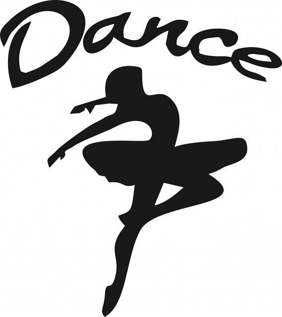 Ballerina Dance Silhouette Laser Cut Appliques (Size: 9"H, Color: Black)