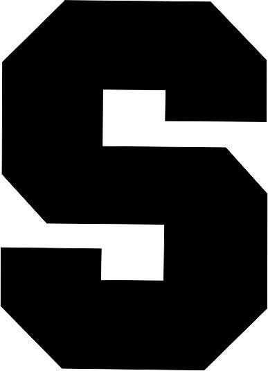 Letter - “S” Capital Laser Cut Appliques (Color: Orange, Size: with FUSIBLE - 6"H, Font Style: Pep Rally)