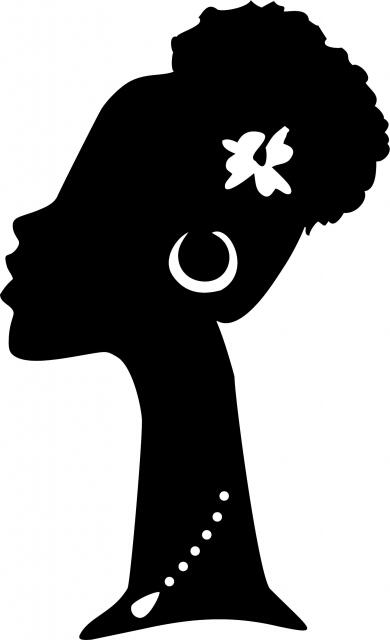 African Woman - Zahara Silhouette Laser Cut Appliques (Size: with FUSIBLE - 10"H, Direction: facing left)