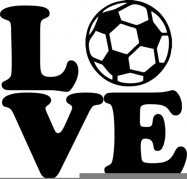 KIT - LOVE - Soccer Laser Cut Silhouettes (Size: WITH fusible - 4"H, Color: Black)