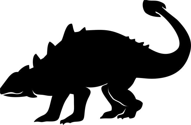 Ankylosaurus Silhouette Laser Cut Appliques (Direction: facing left, Size: WITH Fusible - 10"W)