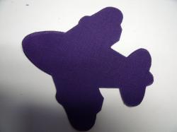 Airplane Laser Cut Appliques (Size: with FUSIBLE - 4"W, Color: Purple )