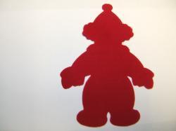 Clown Laser Cut Appliques (Size: with FUSIBLE - 6"H, Color: Red )