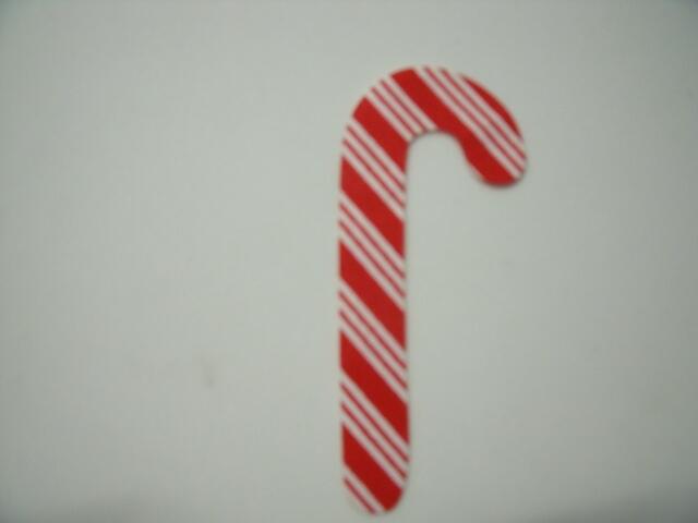 Christmas Candy Cane Laser Cut Appliques (Size: 5"H, Color: Peppermint Stripe, Direction: Facing right)