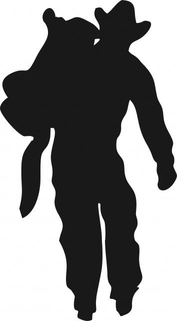 Cody Carrying Saddle Silhouette Laser Appliques (Size: 9"H, Direction: saddle on left)