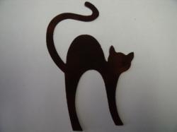 Witch's Cat Laser Cut Appliques (Size: 4"H, Color: Tonal - Brown , Direction: Facing left)